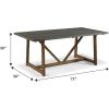 Walker Edison Modern Farmhouse Small Kitchen Furniture Dining Room Table Wood, 72 Inch, Grey and Brown(Grey and Brown)