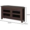 Walker Edison Modern Farmhouse Wood Corner Universal TV Stand for TV’s up to 50″ Flat Screen Living Room Storage Entertainment Center, 44 Inch, Espresso Brown(Espresso)