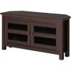 Walker Edison Modern Farmhouse Wood Corner Universal TV Stand for TV’s up to 50″ Flat Screen Living Room Storage Entertainment Center, 44 Inch, Espresso Brown(Espresso)