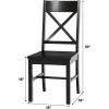 Walker Edison Modern Farmhouse Wood X-Back Armless Dining Chairs Kitchen, Set of 2, Black(Black)