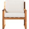 Walker Edison Modern Solid Wood Slat-Back Patio Chair, Brown(Natural)