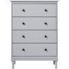 Walker Edison Modern Tall 4-Drawer Solid Wood Dresser Bedroom Storage Drawer Organizer Closet Hallway, 40 Inch, Caramel(Grey-t)