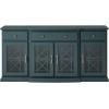 Walker Edison Modern Wood Glass Door Buffet Sideboard Living Room-Entryway Serving Storage Cabinet Doors-Dining Room Console, 60 Inch, Dark Teal(Dark Teal)