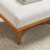 Walker Edison Nash Modern Farmhouse Large Oversized Linen Ottoman, Cream(Cream)