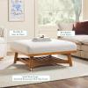 Walker Edison Nash Modern Farmhouse Large Oversized Linen Ottoman, Cream(Cream)