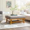 Walker Edison Nash Modern Farmhouse Large Oversized Linen Ottoman, Cream(Dark Grey)