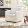 Walker Edison Nash Modern Farmhouse Linen Swivel Accent Chair, Cream(Cream)