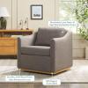 Walker Edison Nash Modern Farmhouse Linen Swivel Accent Chair, Cream(Dark Grey)