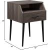 Walker Edison Nora 18″ 1-Drawer Contemporary Side Table with Open Storage-Slate Grey/Black, 18 Inch(Slate Grey)