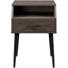 Walker Edison Nora 18″ 1-Drawer Contemporary Side Table with Open Storage-Slate Grey/Black, 18 Inch(Slate Grey)