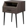 Walker Edison Nora 18″ 1-Drawer Contemporary Side Table with Open Storage-Slate Grey/Black, 18 Inch(Slate Grey)
