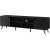 Walker Edison Nora Modern Minimal Open-Shelf TV Stand for TVs up to 90 Inches, 80 Inch, Black(Black)