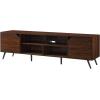 Walker Edison Nora Modern Minimal Open-Shelf TV Stand for TVs up to 90 Inches, 80 Inch, Black(Dark Walnut)