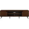 Walker Edison Nora Modern Minimal Open-Shelf TV Stand for TVs up to 90 Inches, 80 Inch, Black(Dark Walnut)