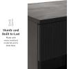 Walker Edison Paris Modern Reeded-Drawer Nightstand with Open Storage, 24 Inch, Mocha(Black)