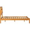 Walker Edison Queen Transitional Geometric X Pattern Headboard Solid Wood Bed, Queen Size, Caramel(Caramel)