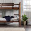 Walker Edison Resende Mission Style Solid Wood Twin over Twin Bunk Bed, Twin over Twin, Walnut(Walnut)
