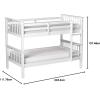 Walker Edison Resende Mission Style Solid Wood Twin over Twin Bunk Bed, Twin over Twin, Walnut(White)