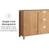 Walker Edison Sasha 4-Door Reeded Sideboard Buffet with Cord Management, 70 Inch, Coastal Oak(English Oak)