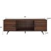 Walker Edison Saxon Mid Century Modern 2 Door Glass Shelf TV Stand for TVs up to 80 Inches, 70 Inch, Dark Walnut(Dark Walnut)