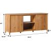 Walker Edison Scandinavian Reeded TV Stand with Storage for up to 70″ TV Coastal Oak(English Oak)