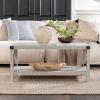 Walker Edison Sedalia Modern Farmhouse Metal X Coffee Table, 40 Inch, Stone Grey(Stone Grey)