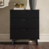 Walker Edison Sloane 6-Drawer Solid Wood Dresser with Metal Handles, 52 Inch, Caramel(Black)