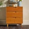 Walker Edison Sloane 6-Drawer Solid Wood Dresser with Metal Handles, 52 Inch, Caramel(Caramel)