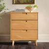 Walker Edison Sloane 6-Drawer Solid Wood Dresser with Metal Handles, 52 Inch, Caramel(Natural Pine)