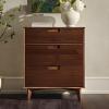 Walker Edison Sloane 6-Drawer Solid Wood Dresser with Metal Handles, 52 Inch, Caramel(Walnut)