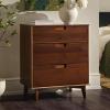 Walker Edison Sloane 6-Drawer Solid Wood Dresser with Metal Handles, 52 Inch, Caramel(Walnut)