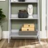 Walker Edison Sophia Modern 4 Shelf Ladder Bookcase , 55 Inch, White(Grey)