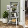 Walker Edison Sophia Modern 4 Shelf Ladder Bookcase , 55 Inch, White(Grey)