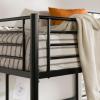 Walker Edison Timothee Urban Industrial Metal Double over Loft Bunk Bed, Full Loft, Black(Black)