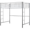 Walker Edison Timothee Urban Industrial Metal Double over Loft Bunk Bed, Full Loft, Black(Silver)