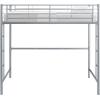 Walker Edison Timothee Urban Industrial Metal Double over Loft Bunk Bed, Full Loft, Black(Silver)