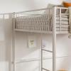 Walker Edison Timothee Urban Industrial Metal Double over Loft Bunk Bed, Full Loft, Black(White)