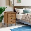 Walker Edison Traditional Wood 3 Drawer Nightstand Side Table Bedroom Storage Drawer and Shelf Bedside End Table, 18 Inch, White(Caramel)