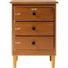 Walker Edison Traditional Wood 3 Drawer Nightstand Side Table Bedroom Storage Drawer and Shelf Bedside End Table, 18 Inch, White(Caramel)