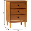Walker Edison Traditional Wood 3 Drawer Nightstand Side Table Bedroom Storage Drawer and Shelf Bedside End Table, 18 Inch, White(Caramel)