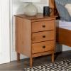 Walker Edison Traditional Wood 3 Drawer Nightstand Side Table Bedroom Storage Drawer and Shelf Bedside End Table, 18 Inch, White(Caramel)
