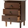 Walker Edison Traditional Wood 3 Drawer Nightstand Side Table Bedroom Storage Drawer and Shelf Bedside End Table, 18 Inch, White(Walnut)