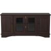 Walker Edison Traditional Wood Universal TV Stand with Storage Cabinets for TV’s up to 65″ Living Room Entertainment Center, 44 Inch, Traditional Brown(Espresso Brown)