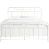 Walker Edison Vintage Antique Metal Iron Pipe King Size Bed Headboard Footboard Bed Frame Bedroom, King, Bronze(White)