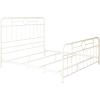 Walker Edison Vintage Antique Metal Iron Pipe King Size Bed Headboard Footboard Bed Frame Bedroom, King, Bronze(White)