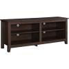 Walker Edison Wren Classic 4 Cubby TV Stand for TVs up to 65 Inches, 58 Inch, Brown(Brown)