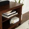 Walker Edison Wren Classic 4 Cubby TV Stand for TVs up to 65 Inches, 58 Inch, Brown(Brown)