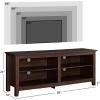 Walker Edison Wren Classic 4 Cubby TV Stand for TVs up to 65 Inches, 58 Inch, Brown(Brown)