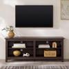 Walker Edison Wren Classic 4 Cubby TV Stand for TVs up to 65 Inches, 58 Inch, Brown(Espresso)