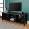 Walker Edison Wren Classic 6 Cubby TV Stand for TVs up to 80 Inches, 70 Inch, Black(Black)
